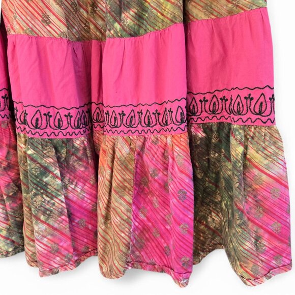 Natural Choice Boho Tiered Maxi Skirt Elastic Waist & Drawstring Free Size - Picture 9 of 11